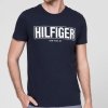T-shirt Tommy Hilfiger koszulka męska z okrągłym dekoldem granatowa duże logo